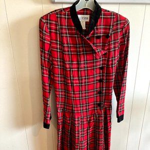 Red and Black plaid vintage dress
